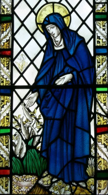 Преподобная Бригитта, изображение в соборе в Сент-Дейвидсе (Уэльс, Великобритания)
