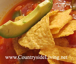 Мексиканский томатно-фасолевый суп с гуакамоле