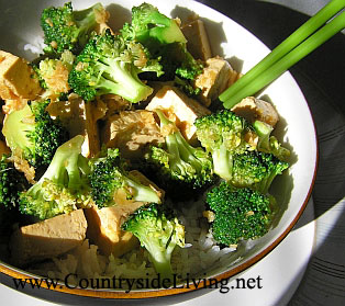 Брокколи с тофу и рисом по-китайски